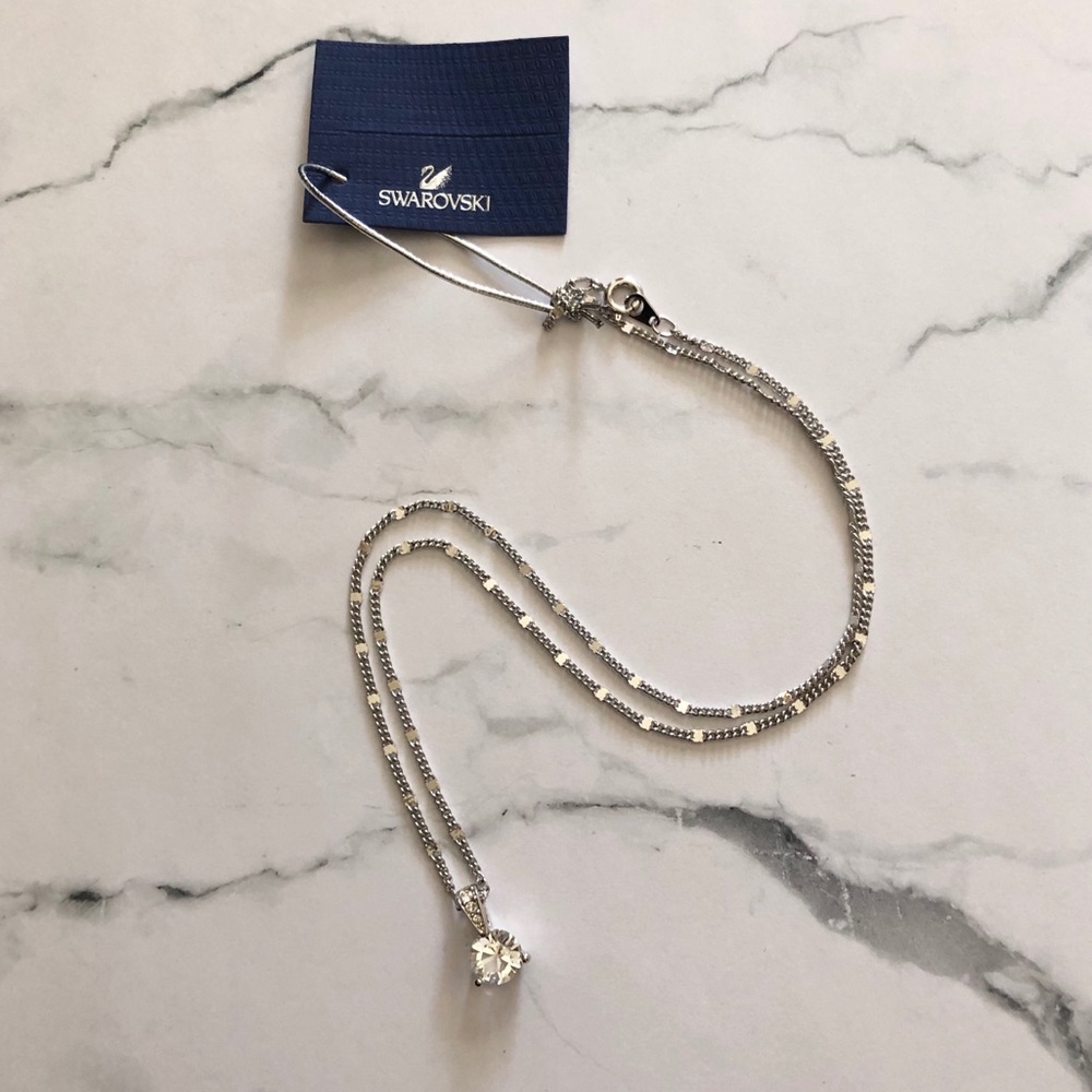 Swarovski crystal pendant necklace silver NWT